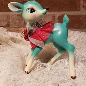 Vintage inspired turquoise reindeer